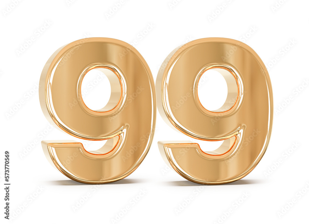 3d gold number 99 with Generative AI 3d gold number 99 with Generative AI