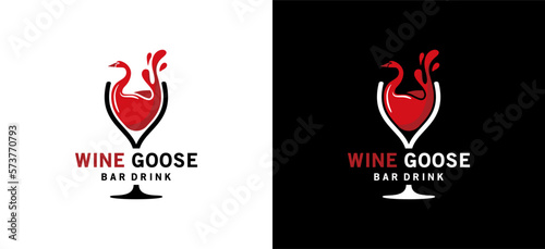 Goose wine logo design with creative concept