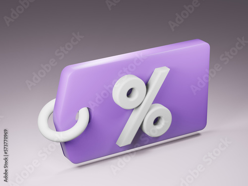 Icon percent symbol isolated 3d render