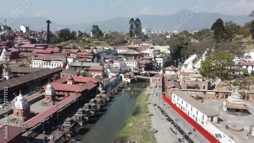 aerial view of pashupati temple nepal photo