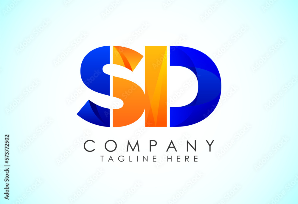 Initial Letter S D Logo Design Vector Template. Graphic Alphabet Symbol. Gradient logo Initial Letter S D Logo Design Vector Template. Graphic Alphabet Symbol. Gradient logo