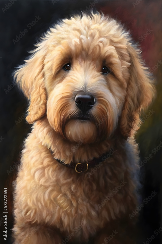 portrait of a golden doodle, generative AI portrait of a golden doodle, generative AI