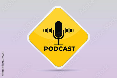 Vector podcast radio icon microphone