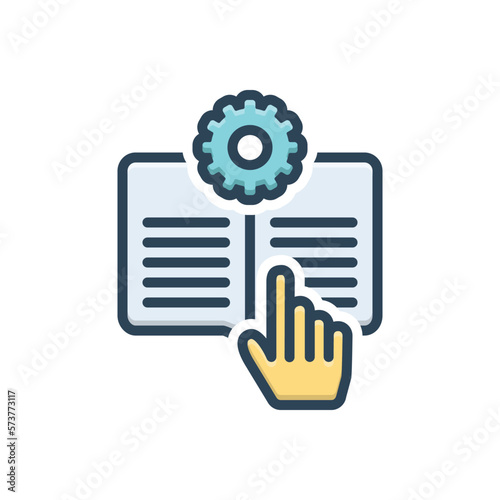 Color illustration icon for manuals