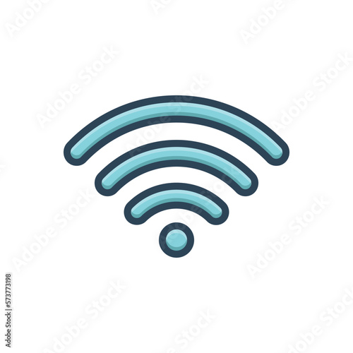 Color illustration icon for wifi signal