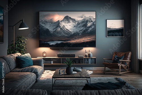 Modern living room in 3d