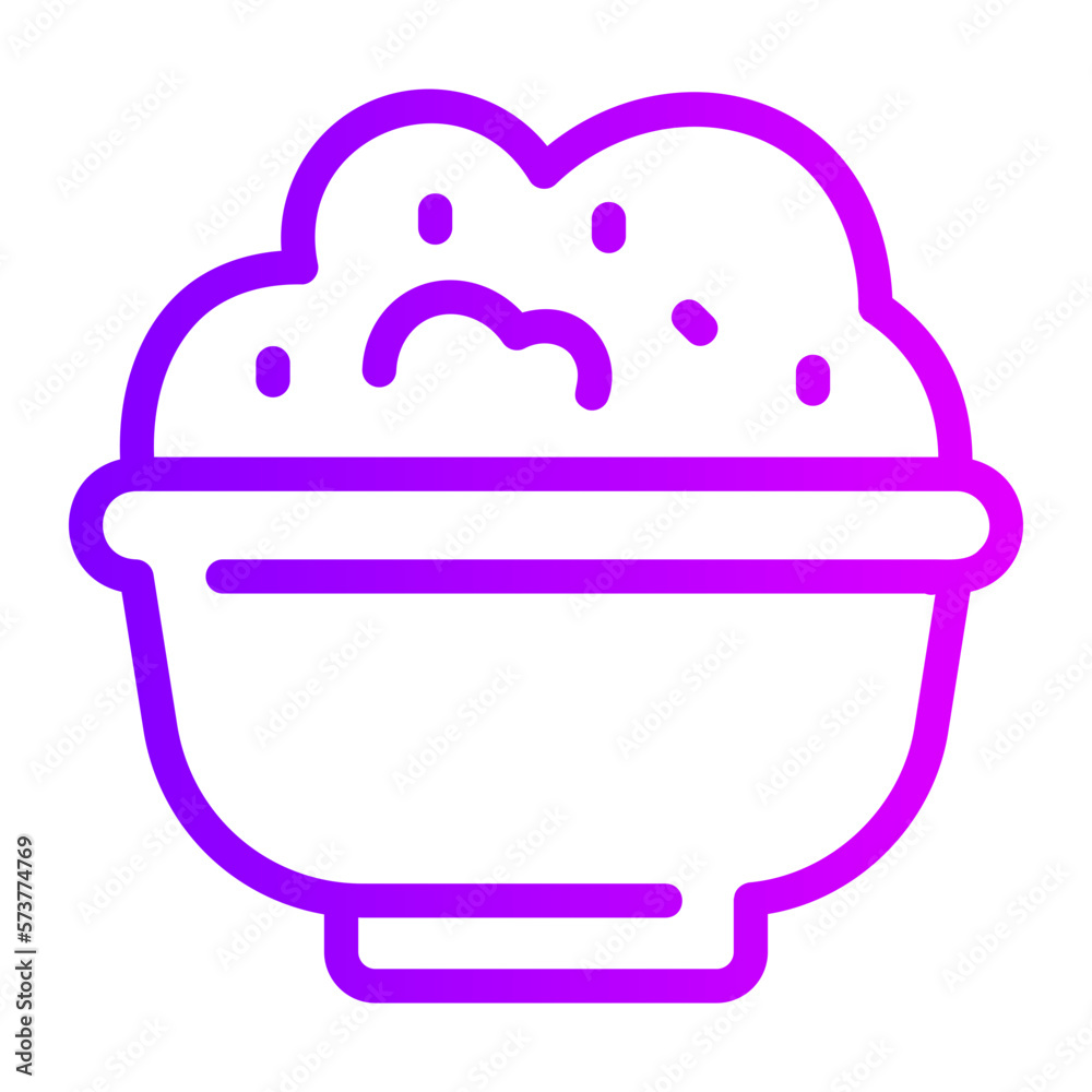 rice bowl gradient icon rice bowl gradient icon
