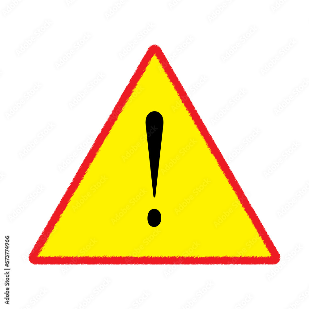 Exclamation mark for a road sign. Sign isolated on a white background. Exclamation mark for a road sign. Sign isolated on a white background.