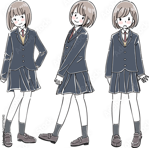 制服姿の女子学生