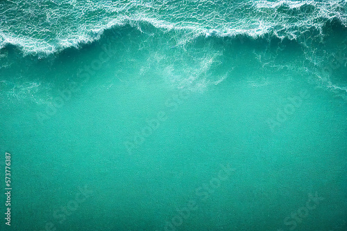 Turquoise sea wave as it crashes against the coast, captured from a top-down view. The vibrant blue-green hues of empty space, making it a versatile layout concept for text and advertising Top view ai