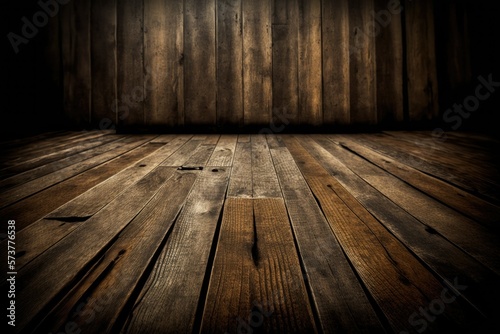 Old Wood Grain Background with Slatted Floor. Generative AI