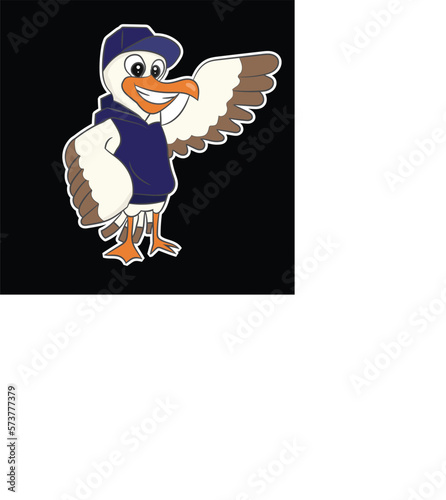 illustration vector of funny eagle 