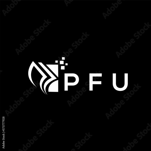 PFU credit repair accounting logo design on white background. PFU creative initials Growth graph smart logo concept. PFU business finance logo design.
