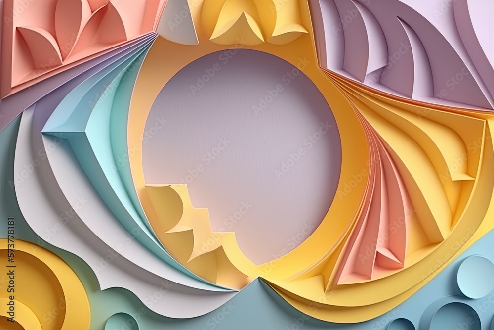 Obraz premium Abstract colorful paper cut background and wallpaper. Generative AI