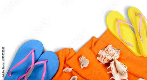 Flip-Flops, Towel and Seashells