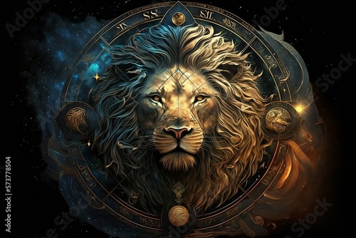 Astrology Leo Zodiac. Illustrations 2. Created with Generative AI.