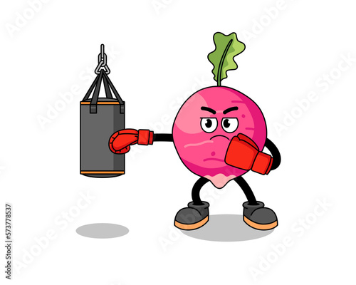 Illustration of radish boxer
