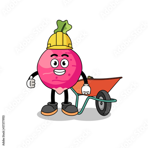 radish cartoon as a contractor