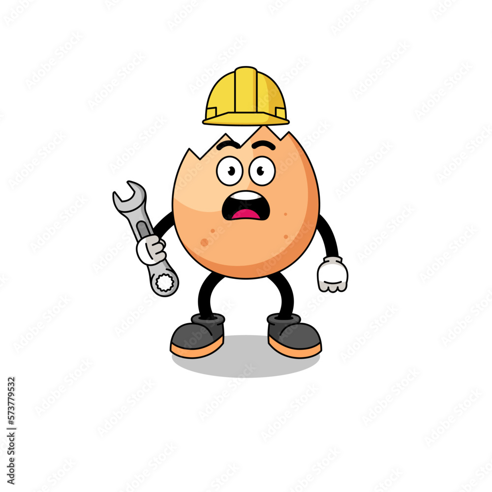 Character Illustration of cracked egg with 404 error