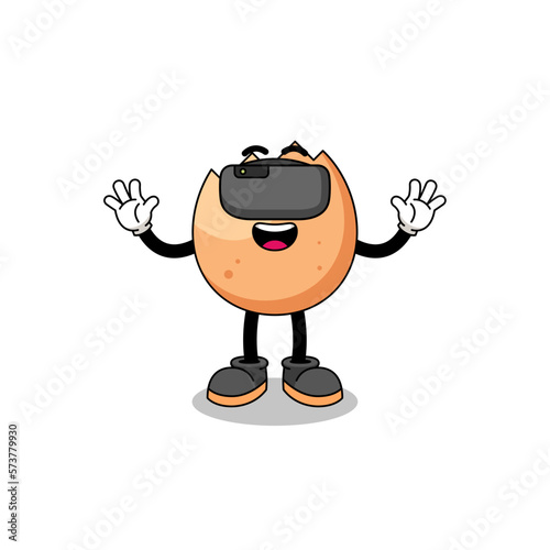 Illustration of cracked egg with a vr headset