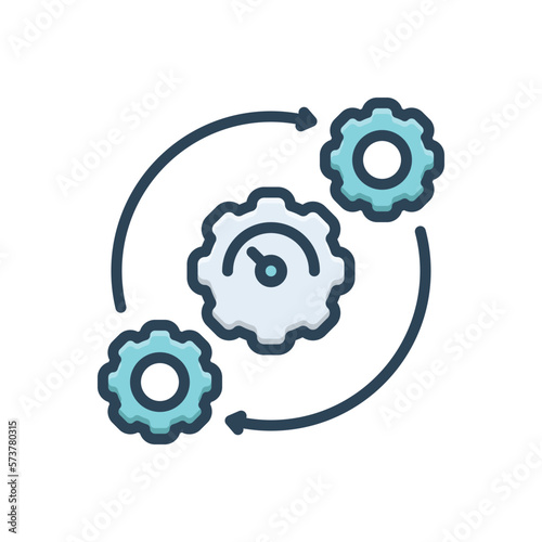 Color illustration icon for processes