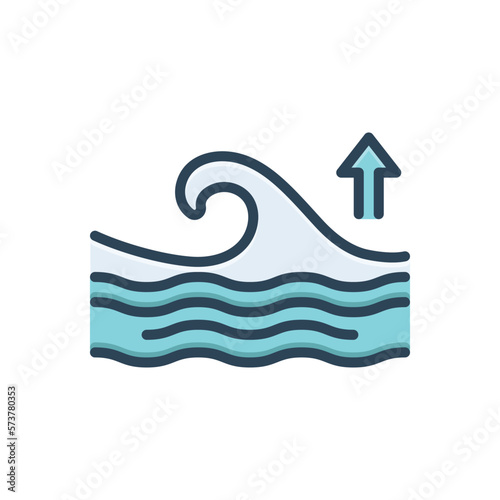 Color illustration icon for tide