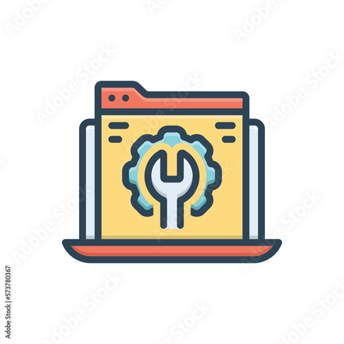 Color illustration icon for webmaster