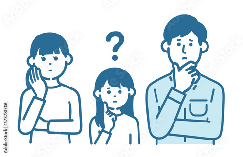 parent and child with question marks