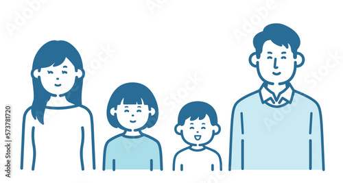 Illustration of a smiling parent and child