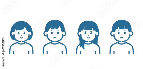 Illustration of four boys and girls