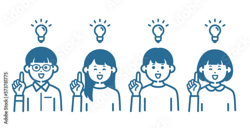 Four flashing elementary school students