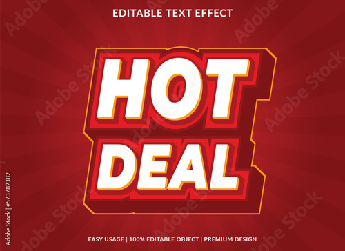 hot deal editable text effect template with abstract background use for business logo and brand