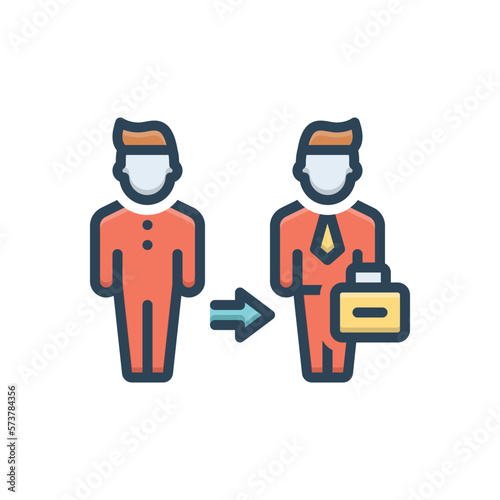 Color illustration icon for become