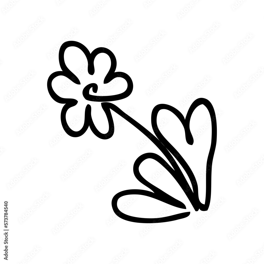 One continuous line daisy flower doodle drawing. Perfect for tee, stickers, cards. Isolated vector illustration for decor and design. One continuous line daisy flower doodle drawing. Perfect for tee, stickers, cards. Isolated vector illustration for decor and design.