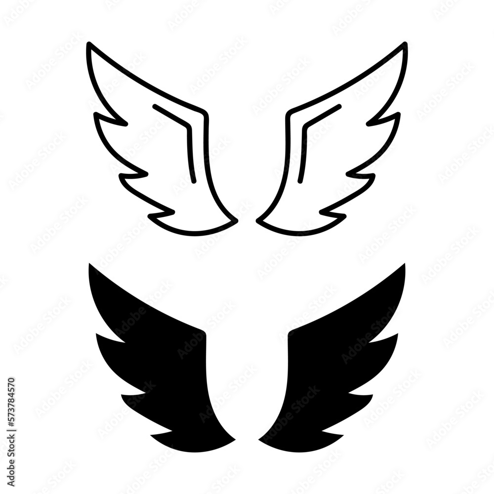 doodle wing. Hand drawn sketch style wing. Bird feather, angel concept vector illustration. Pencil line drawing doodle wing. Hand drawn sketch style wing. Bird feather, angel concept vector illustration. Pencil line drawing