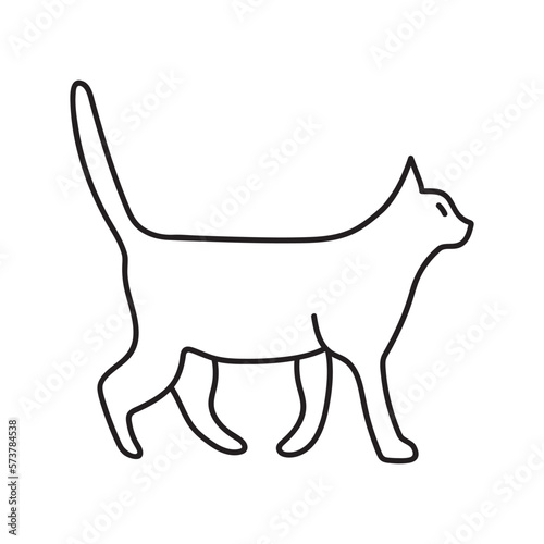 Minimalist cats hand drawn illustration. Cat doodles in abstract hand drawn style  black and white line art vector illustration.
