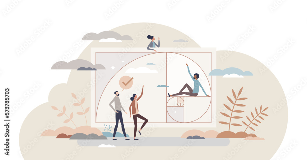 Aesthetics as beautiful shape or figure with golden ratio tiny person concept, transparent background.Elegant formation with scale balance and symmetry illustration. Aesthetics as beautiful shape or figure with golden ratio tiny person concept, transparent background.Elegant formation with scale balance and symmetry illustration.