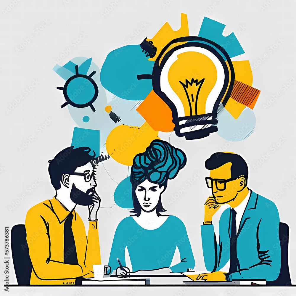 The business person thinking and The search for new ideas and solutions generative AI