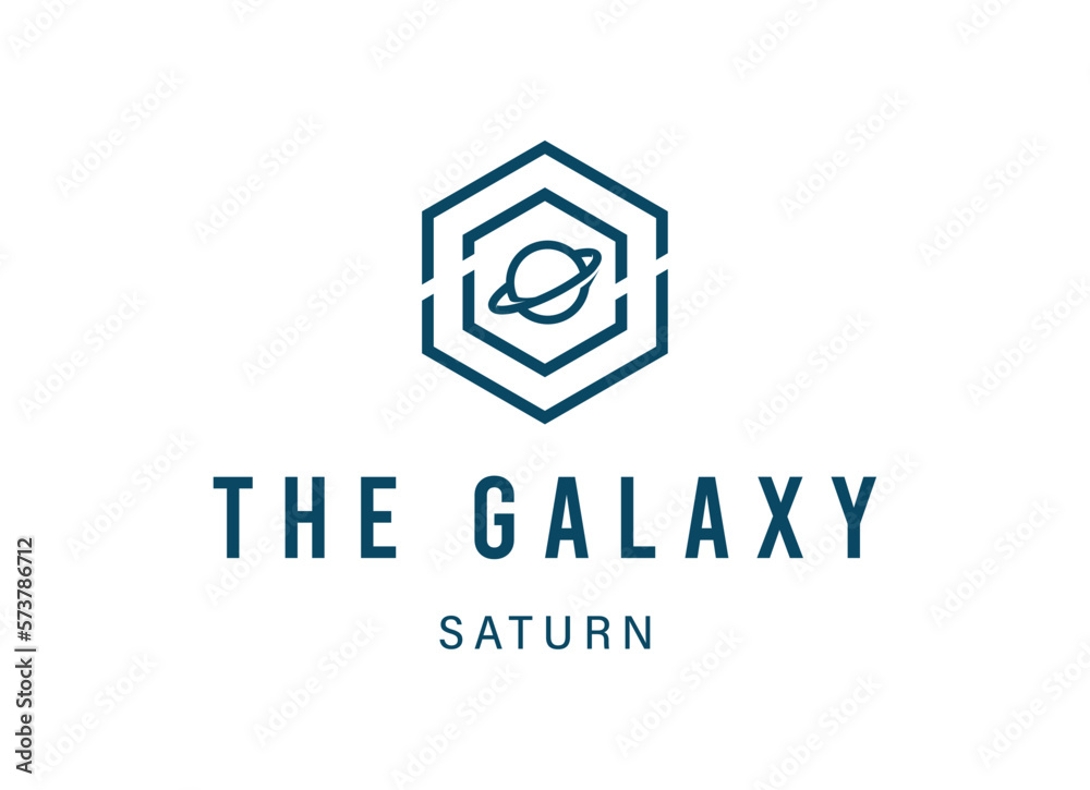 Vector logo on which an abstract image of a planet with an orbit in outer space. Vector logo on which an abstract image of a planet with an orbit in outer space.
