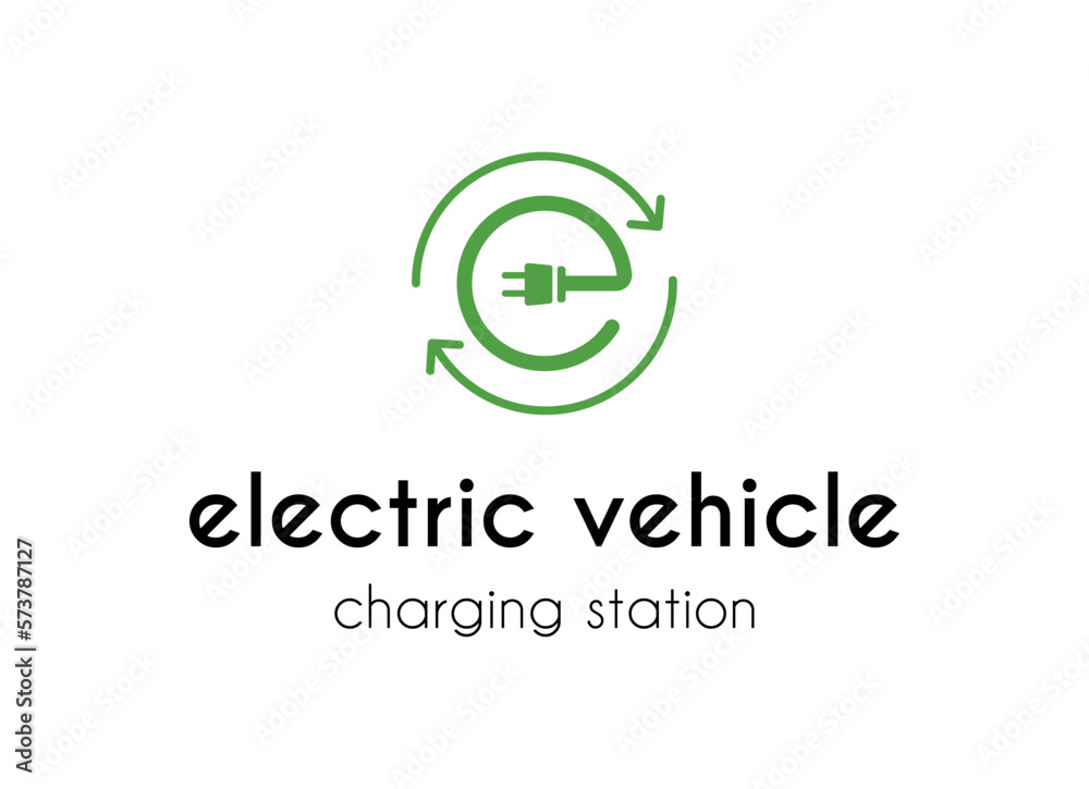 Electrical charging station logo design template. Electrical charging station logo design template.