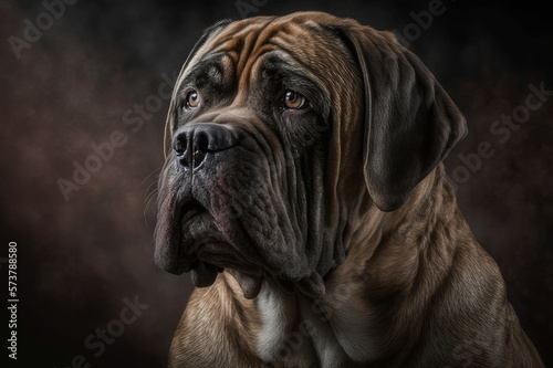 Portrait of a Bull Mastiff. Created by Generative AI © Dale