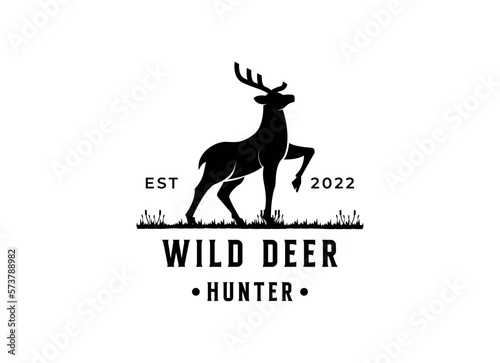 deer hunter logo type  template  and vector