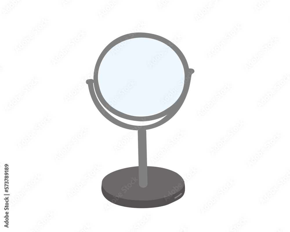 Makeup mirror on stand. Vector illustration Makeup mirror on stand. Vector illustration