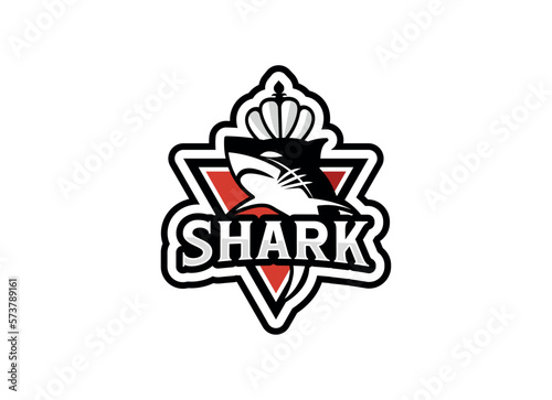 fish shark esport gaming mascot logo template