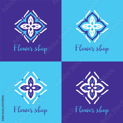 Abstract floral logo collection or flowers logo icon set design template vector illustration