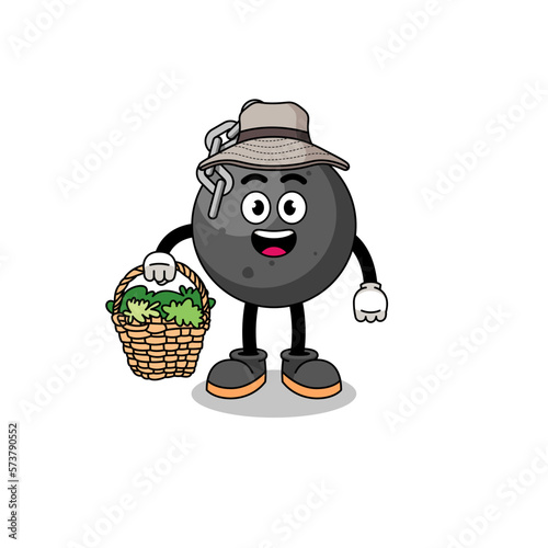 Character Illustration of wrecking ball as a herbalist