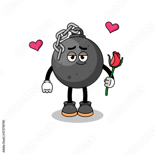 wrecking ball mascot falling in love