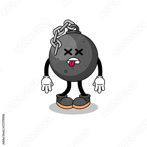 wrecking ball mascot illustration is dead