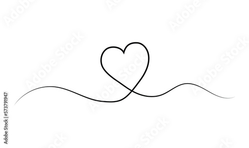 Heart line drawing symbol of love.