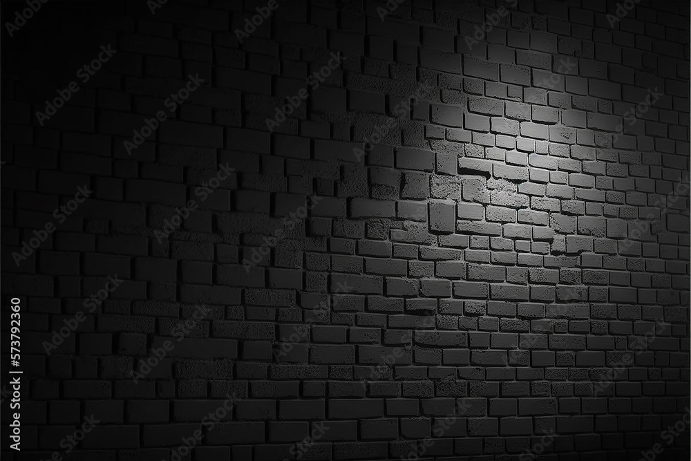 black brick wall, dark background for design. Vector realistic isolated ...